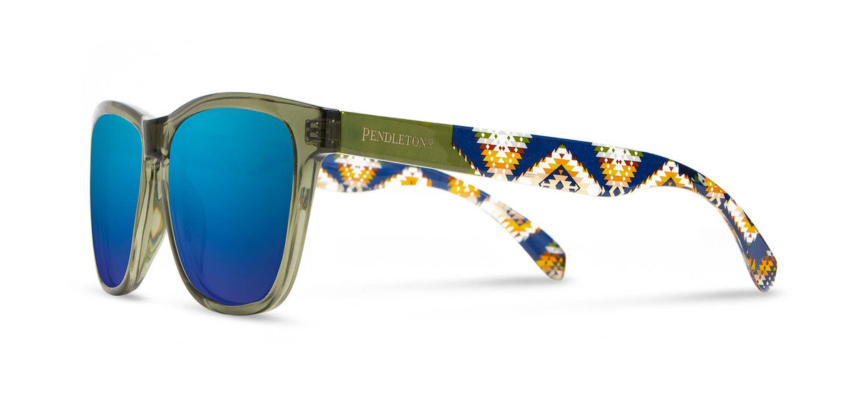 Pendleton Sunglasses - Kegon: Emerald Crystal/Mission Trails: Blue Mirror Polarized-Sunglasses-Branded Envy