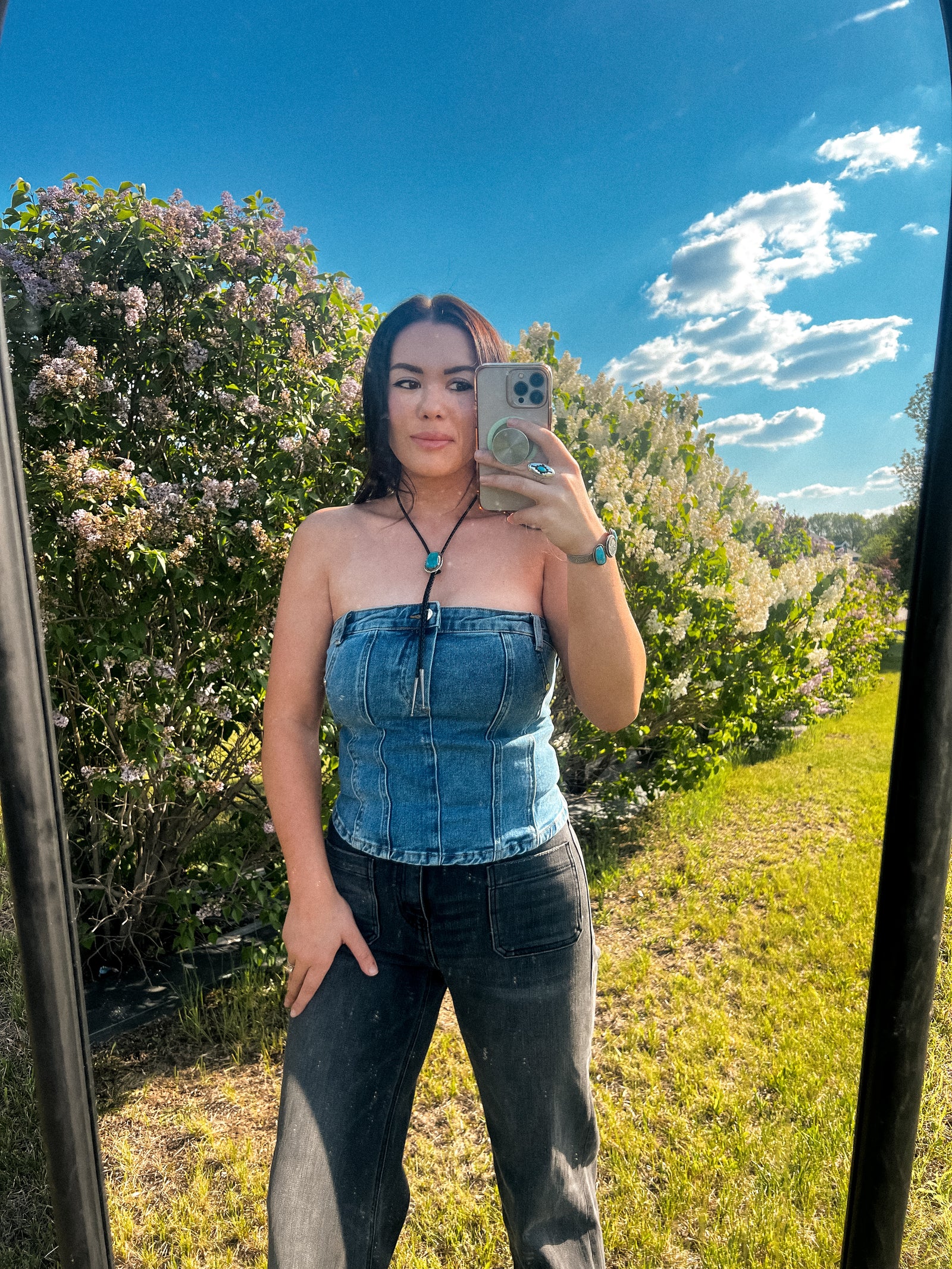 BLANK NYC Denim Tube Top-Branded Envy