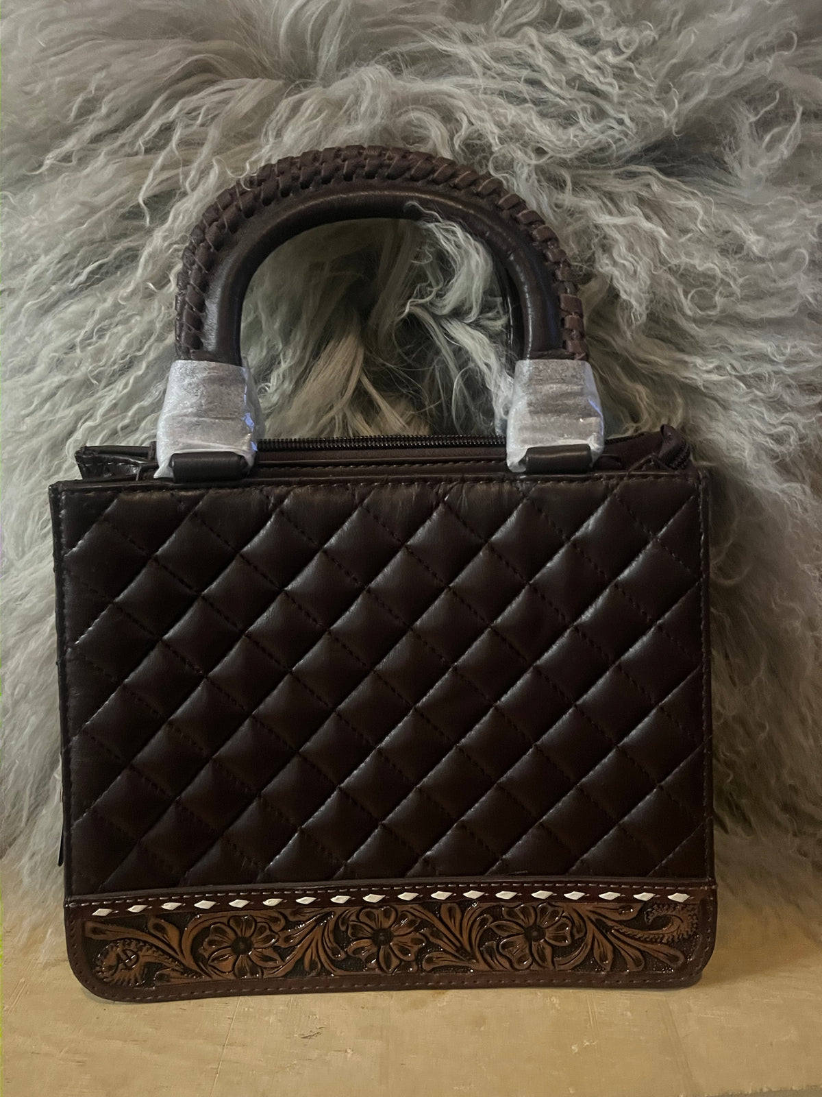 Quilted Brown Leather Tote Bag-Branded Envy