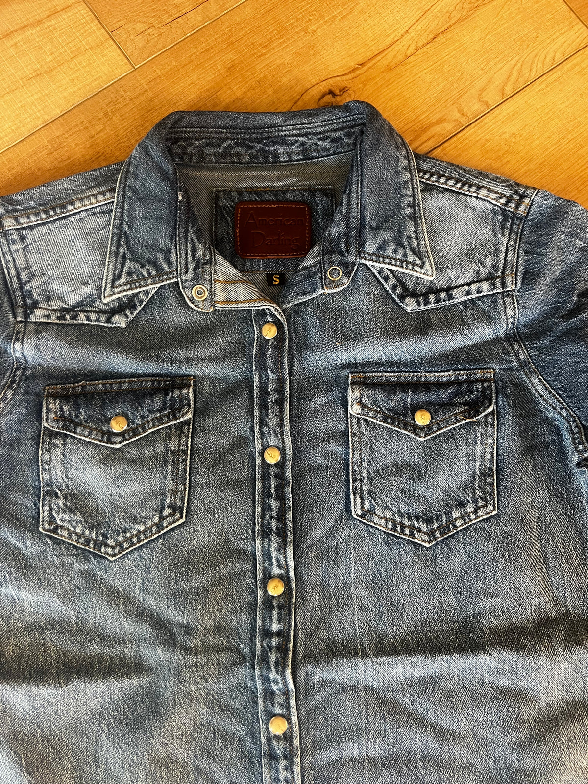 Leather Patch Denim Shirt-Branded Envy
