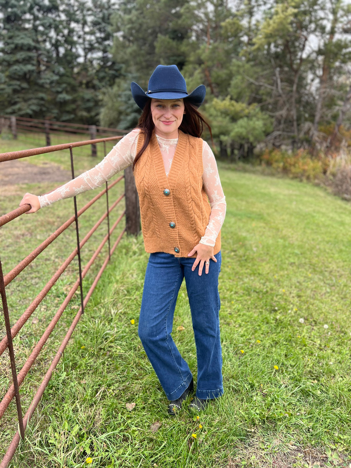 Concho Sweater Vest-Cardigan-Branded Envy