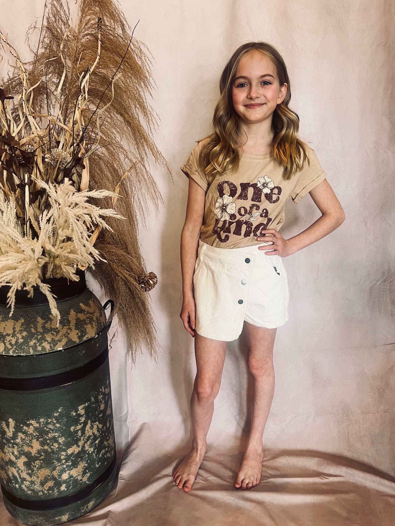 Corduroy Asymmetrical Button Skort-tween-Branded Envy