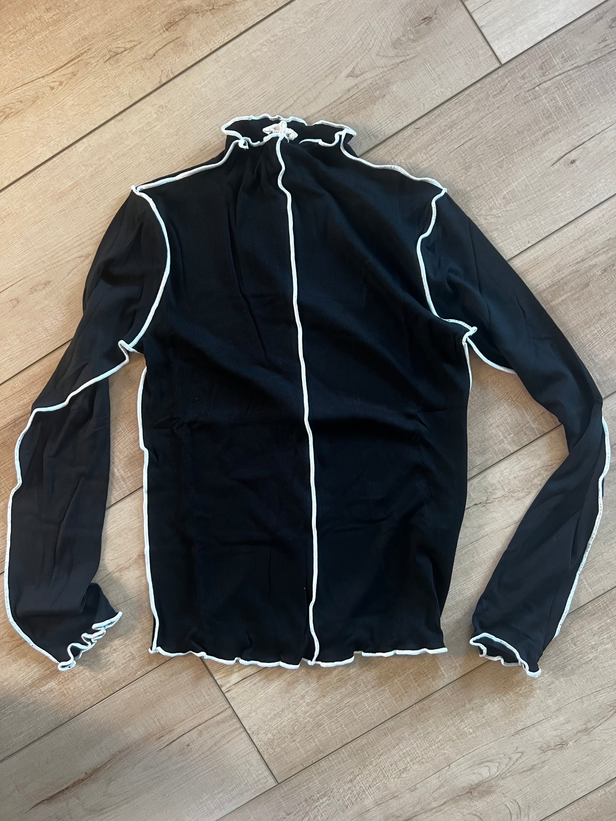 Mock Neck Ribbed Top-Branded Envy