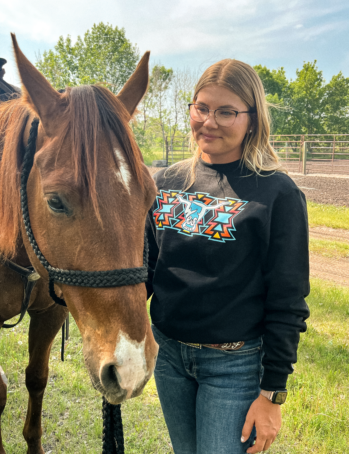 West River Tribal Design Crew-Branded Envy