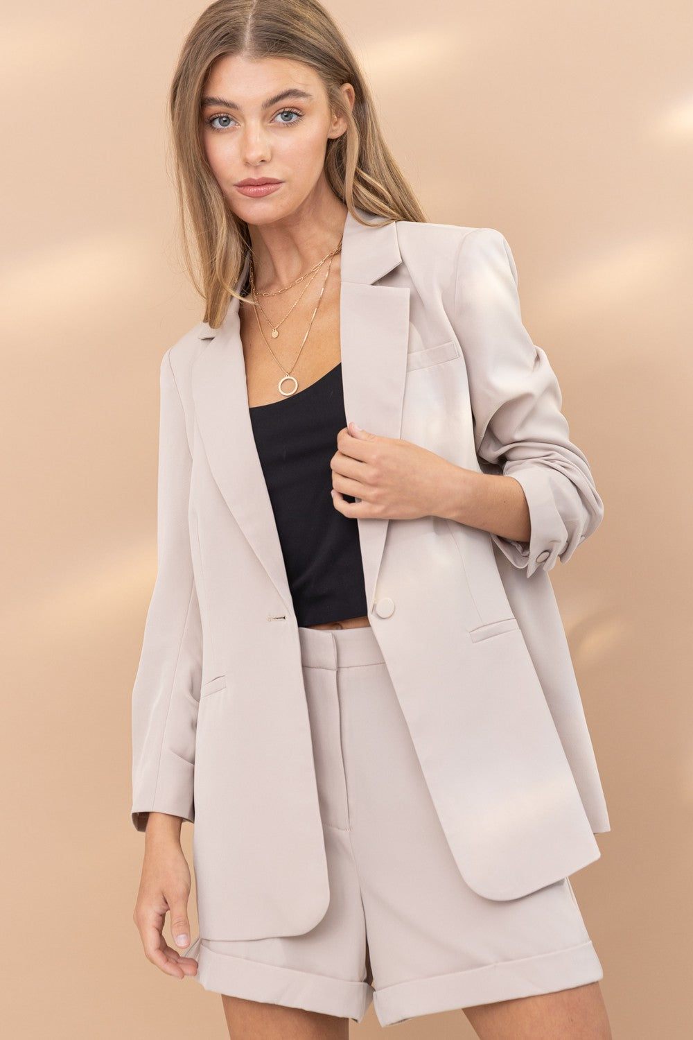 Shania Blazer/Short Set-Blazer-Branded Envy