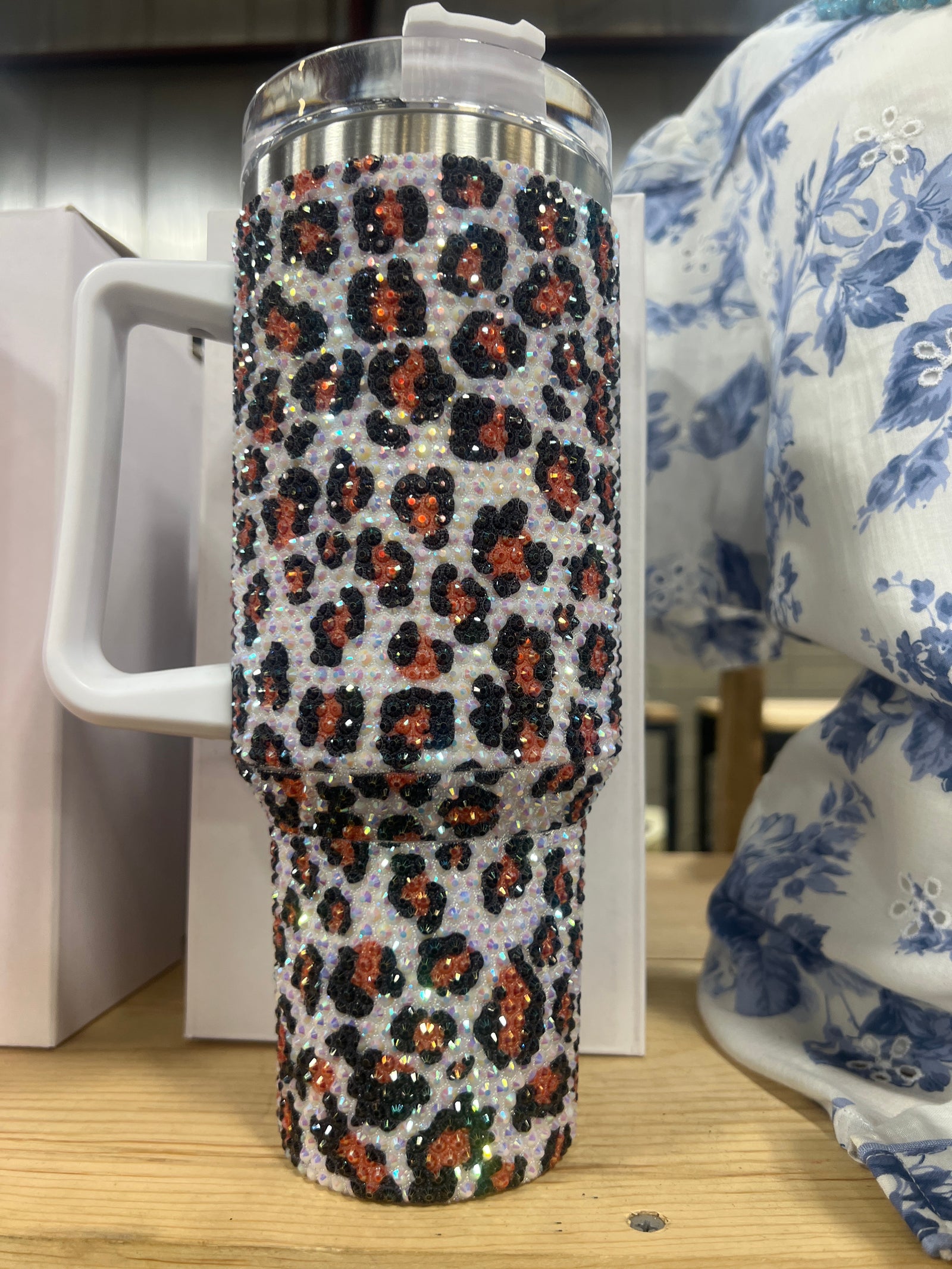 Leopard Rhinestone Tumbler-Branded Envy