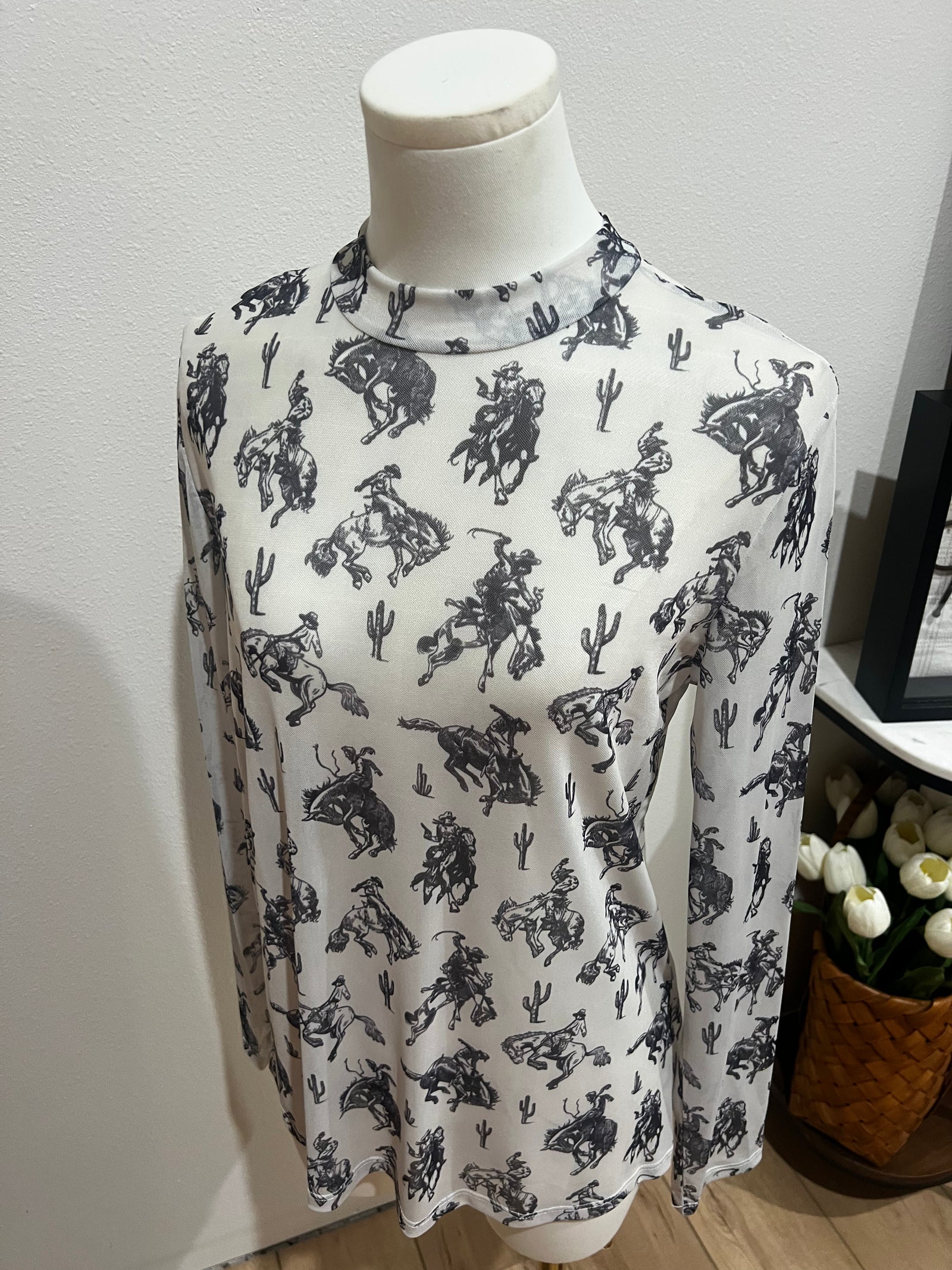 Bronc Mesh Top-Branded Envy