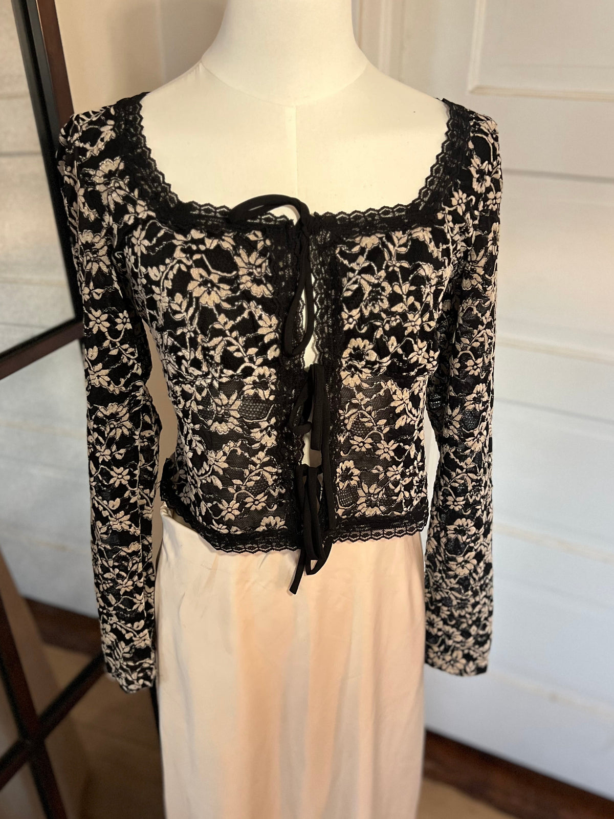 Tie Front Lace Top-Branded Envy