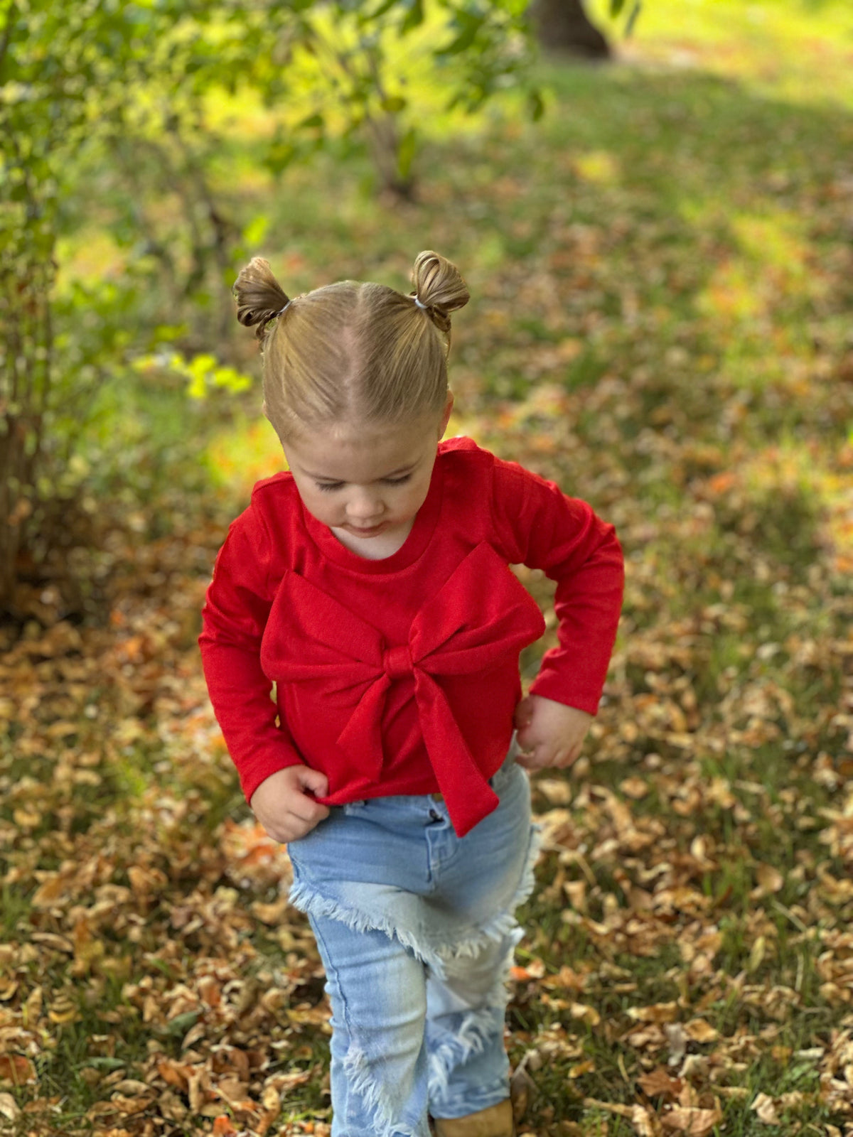 Long Sleeve Bow Shirt-Branded Envy