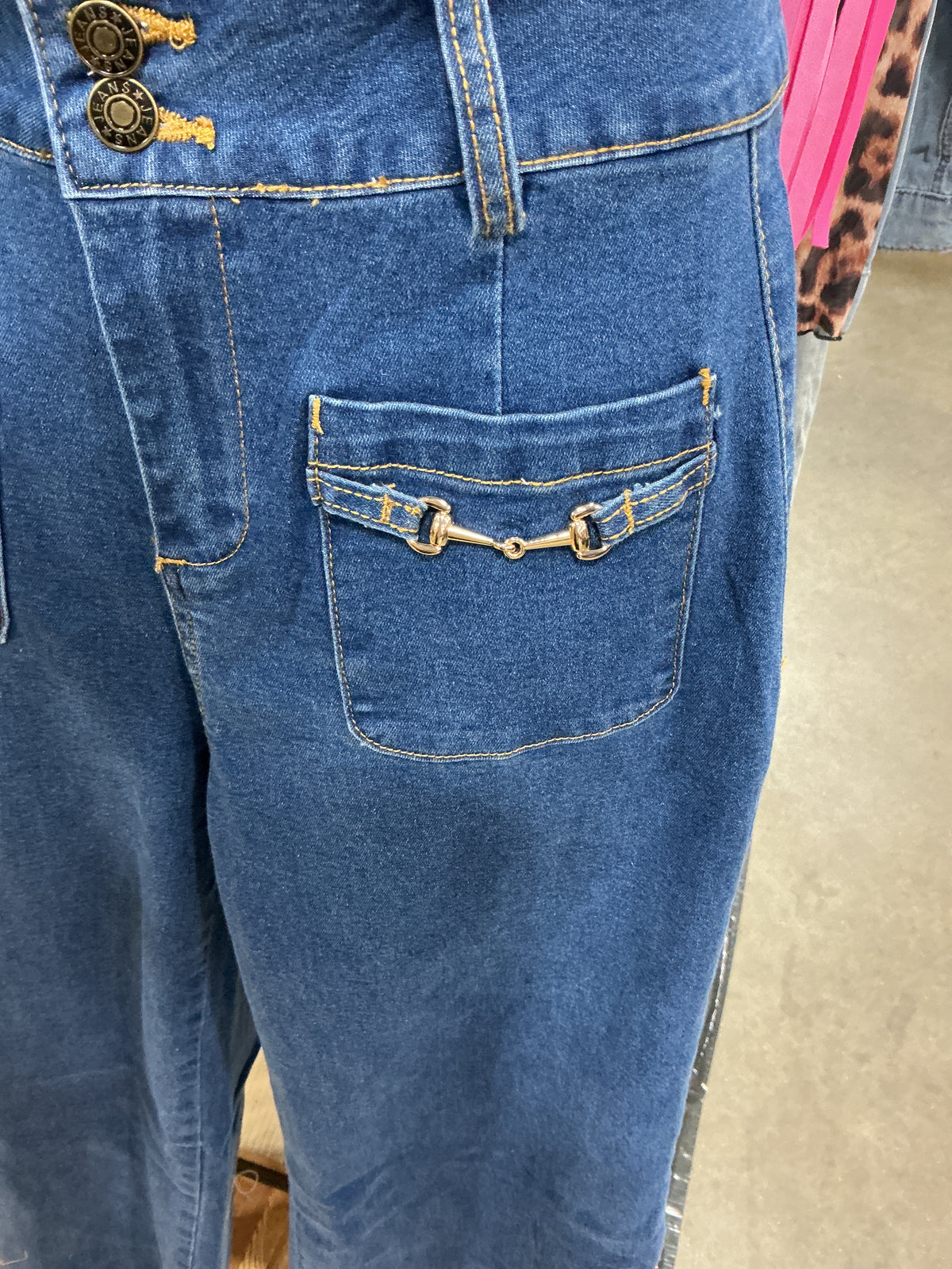 Bit Pockets Denim Pants-Branded Envy
