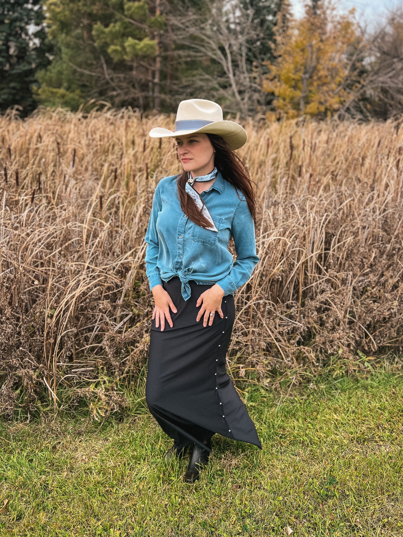 Silverado Apparel Concho Maxi Skirt-Branded Envy