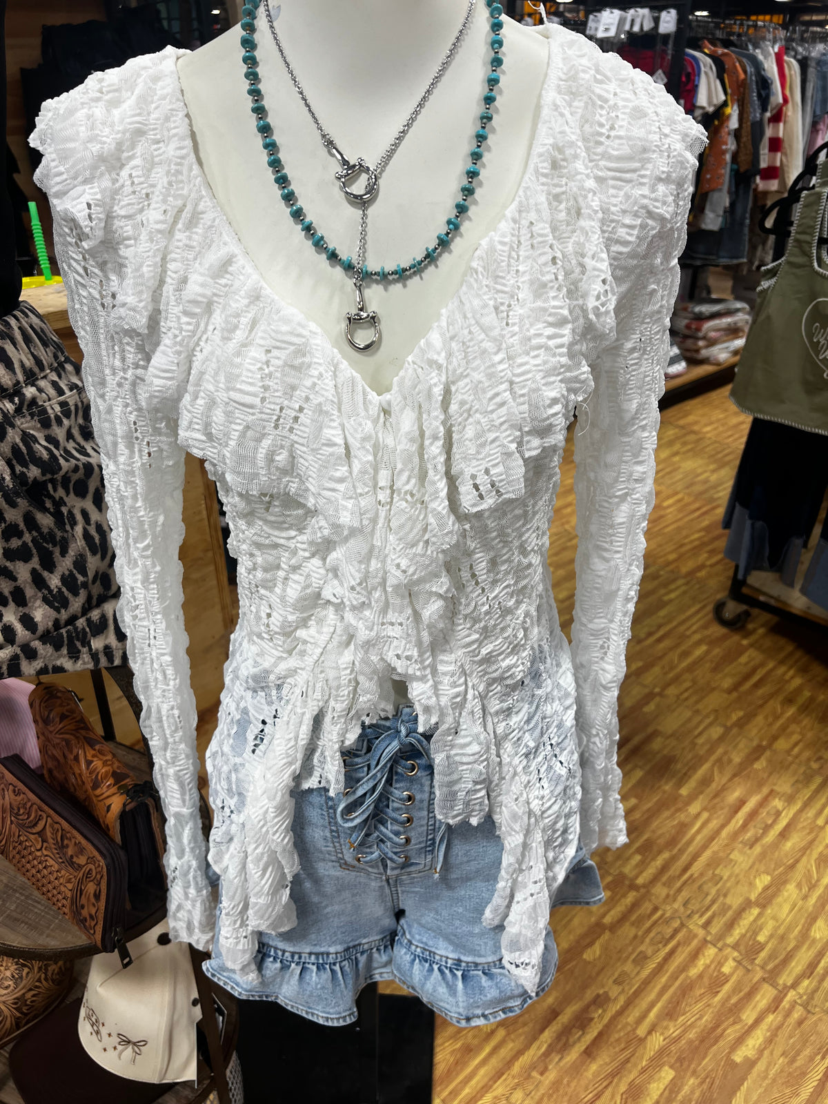 Long Sleeve Boho Lace Top-Branded Envy