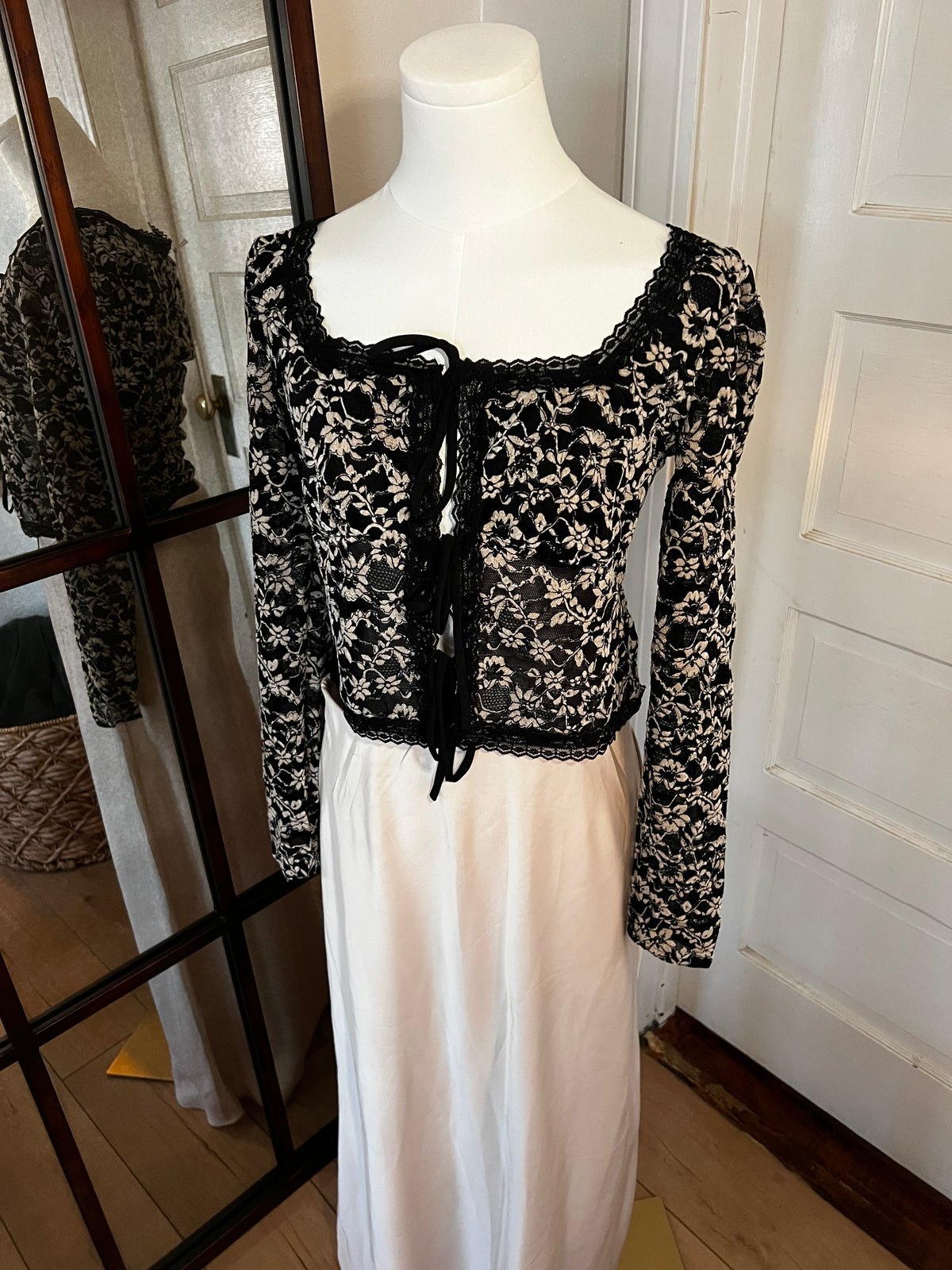 Tie Front Lace Top-Branded Envy