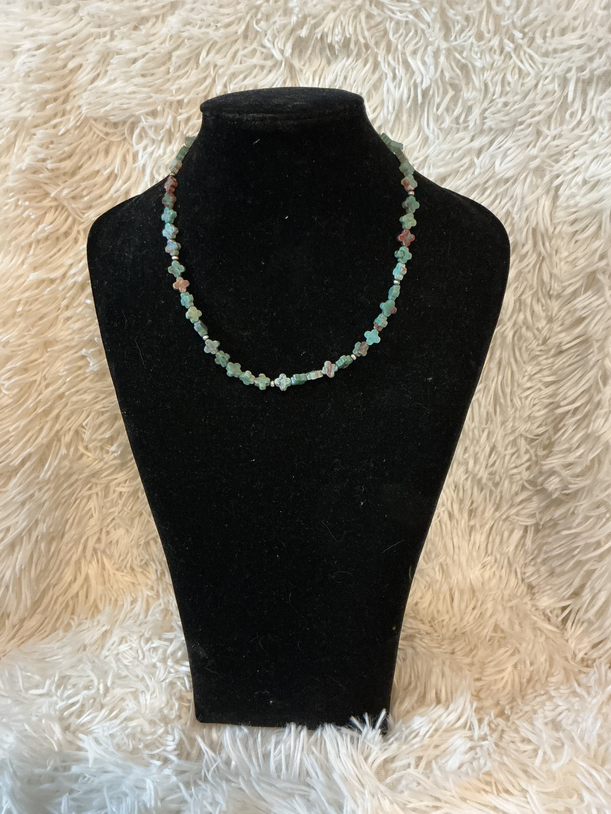 Amazonite Cross Bead Necklace-Accessories-Branded Envy