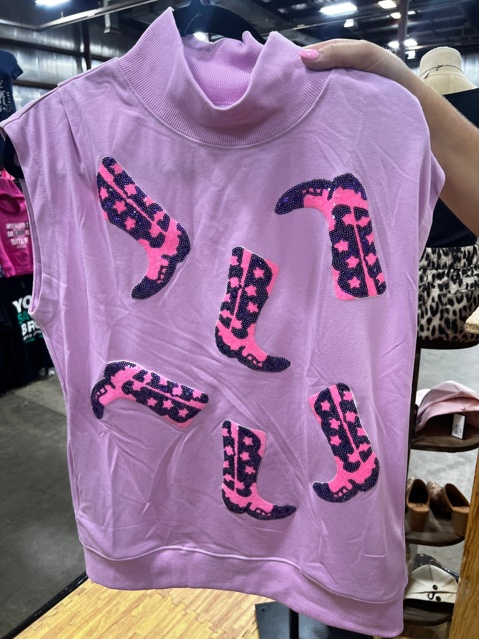 Sequin Boots Tunic Top-Branded Envy