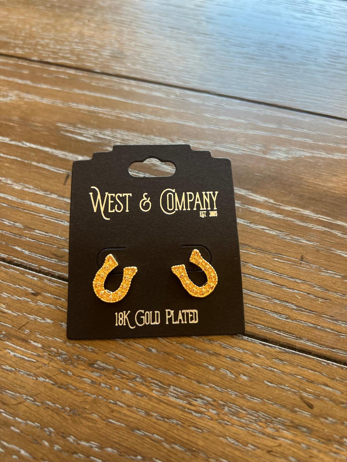 18K Gold Horseshoe Stud Earrings-Branded Envy