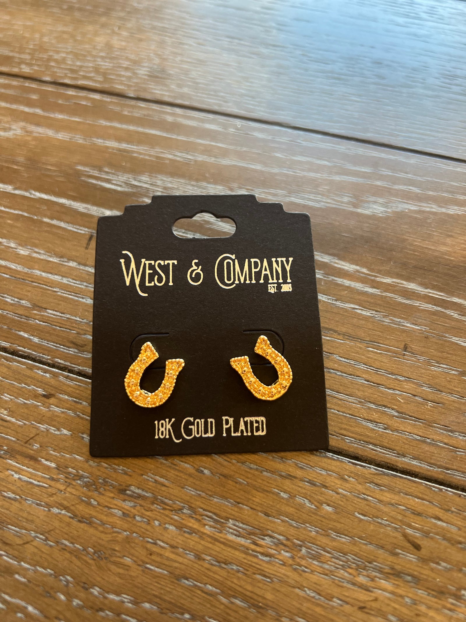 18K Gold Horseshoe Stud Earrings-Branded Envy