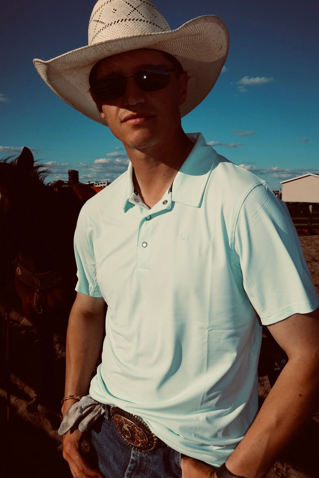 Cowboy Aqua Polo