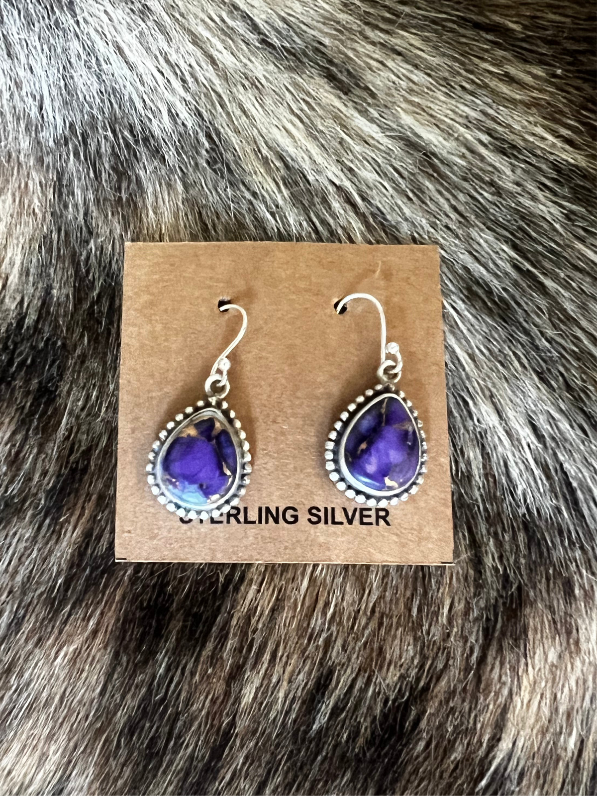 Purple Dahlia Drop Earrings-Branded Envy