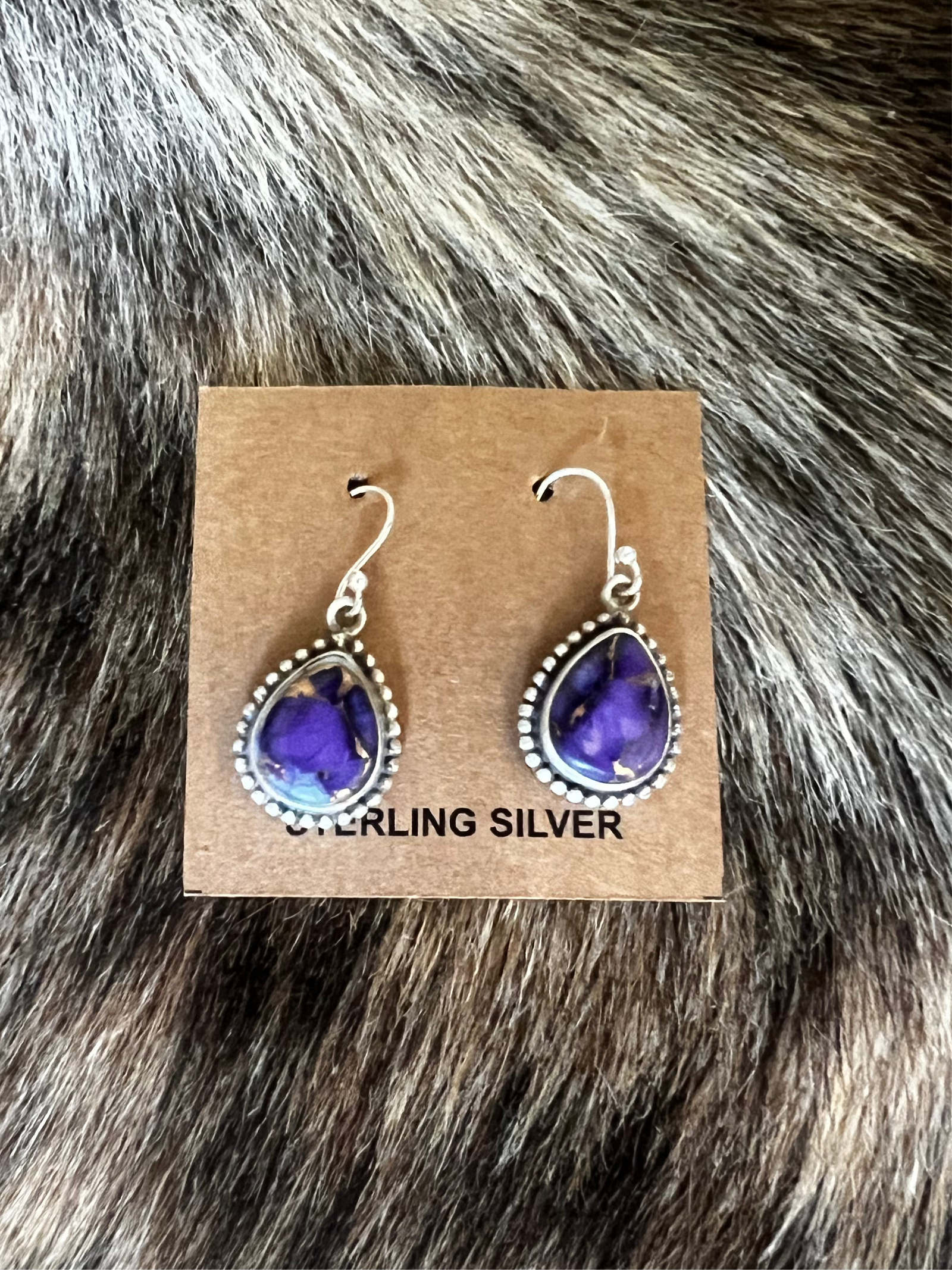 Purple Dahlia Drop Earrings-Branded Envy