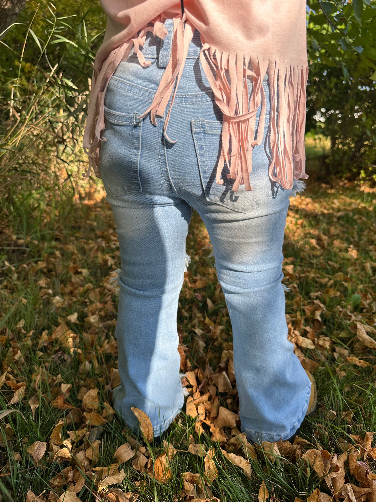 Girls&#39; Diagonal Flare Jeans-Branded Envy