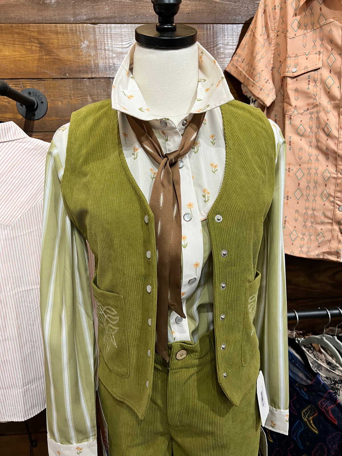 Olive Western Shirt-western shirt-Branded Envy