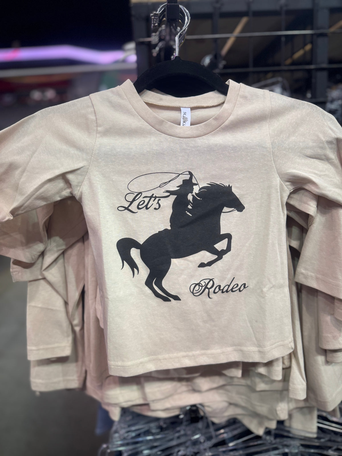 "Let's Rodeo" LS Tween Top-Graphic Tee-Branded Envy