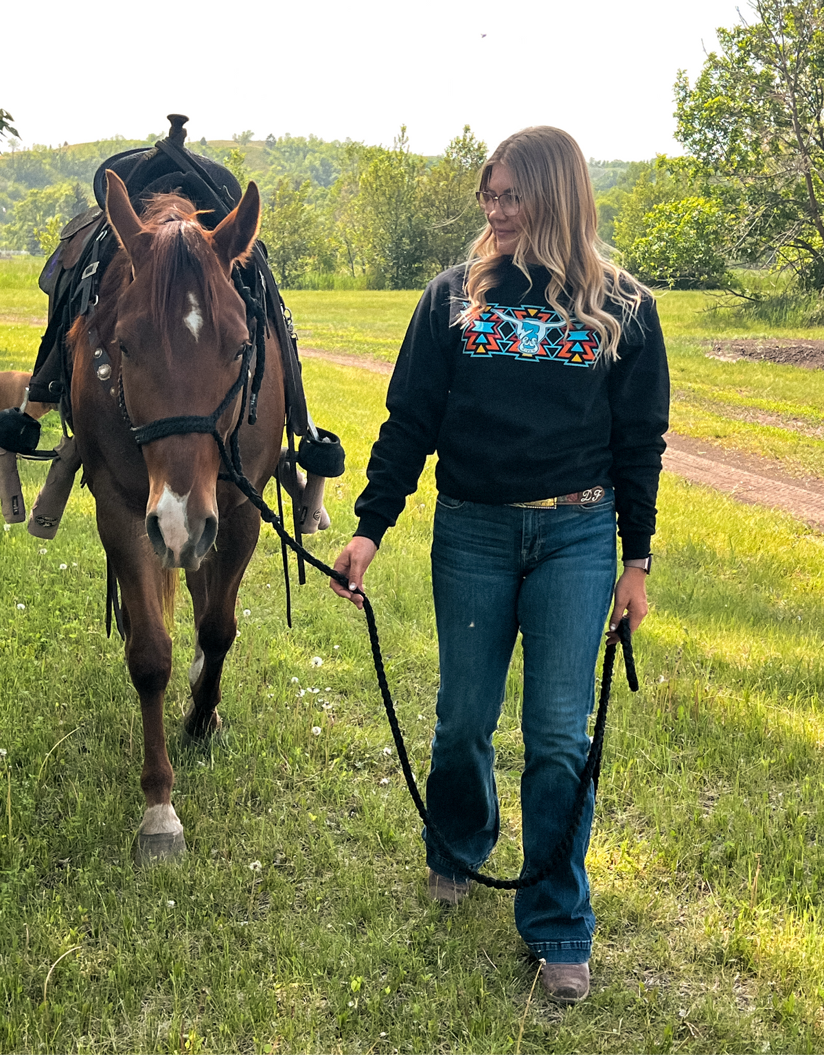 West River Tribal Design Crew-Branded Envy