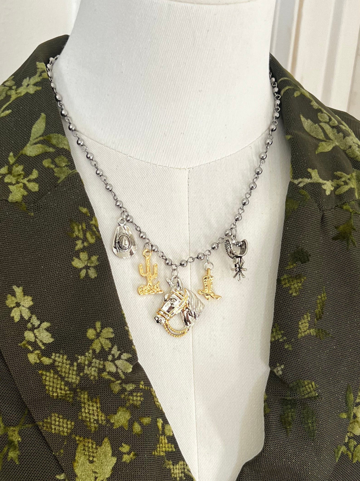 16&quot; &amp; 18&quot; Burnished Silver Layered Charm Necklace-Necklaces-Branded Envy