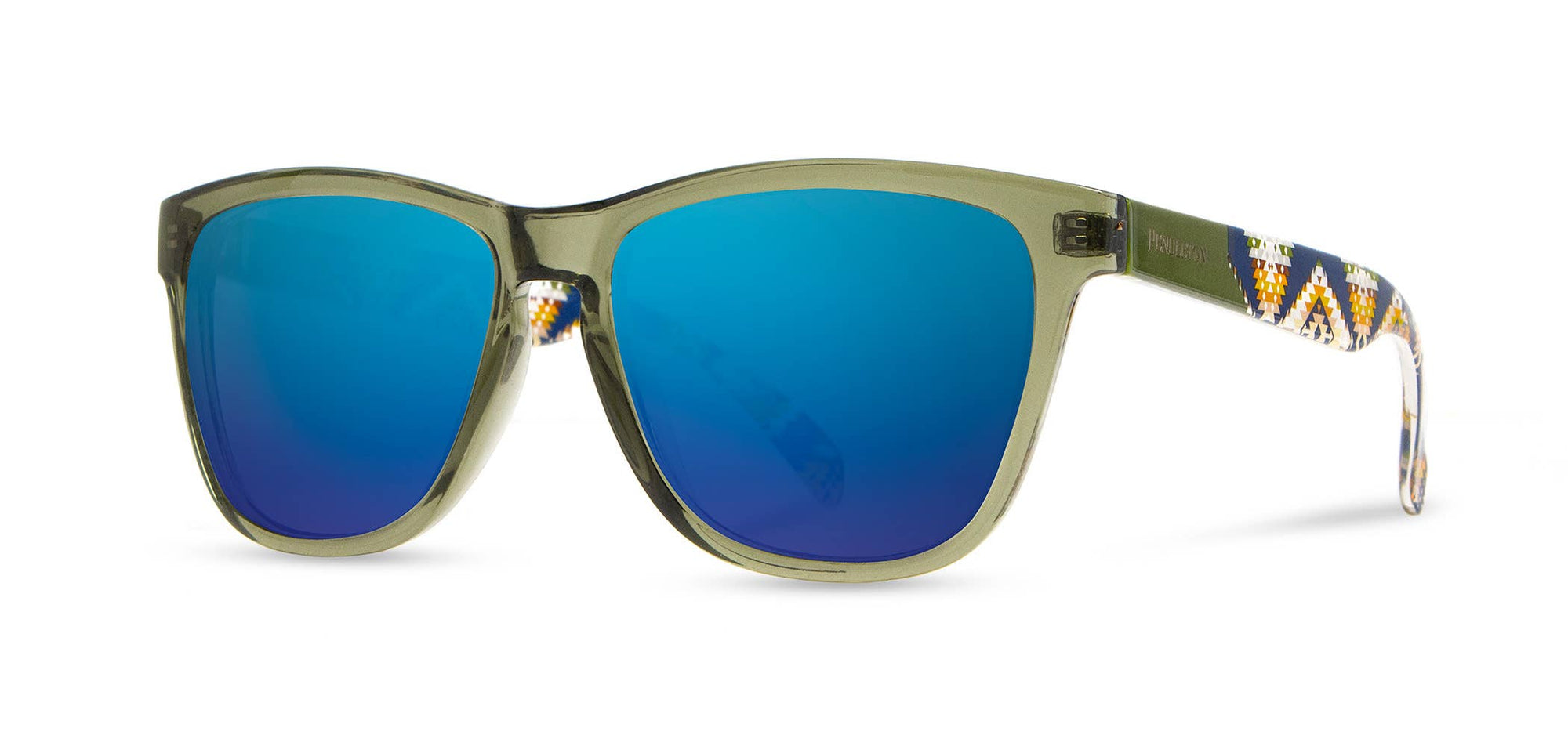 Pendleton Sunglasses - Kegon: Emerald Crystal/Mission Trails: Blue Mirror Polarized-Sunglasses-Branded Envy