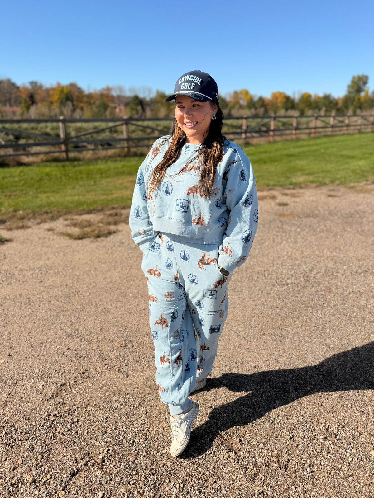 Western Sweatshirt Jogger Set-Branded Envy