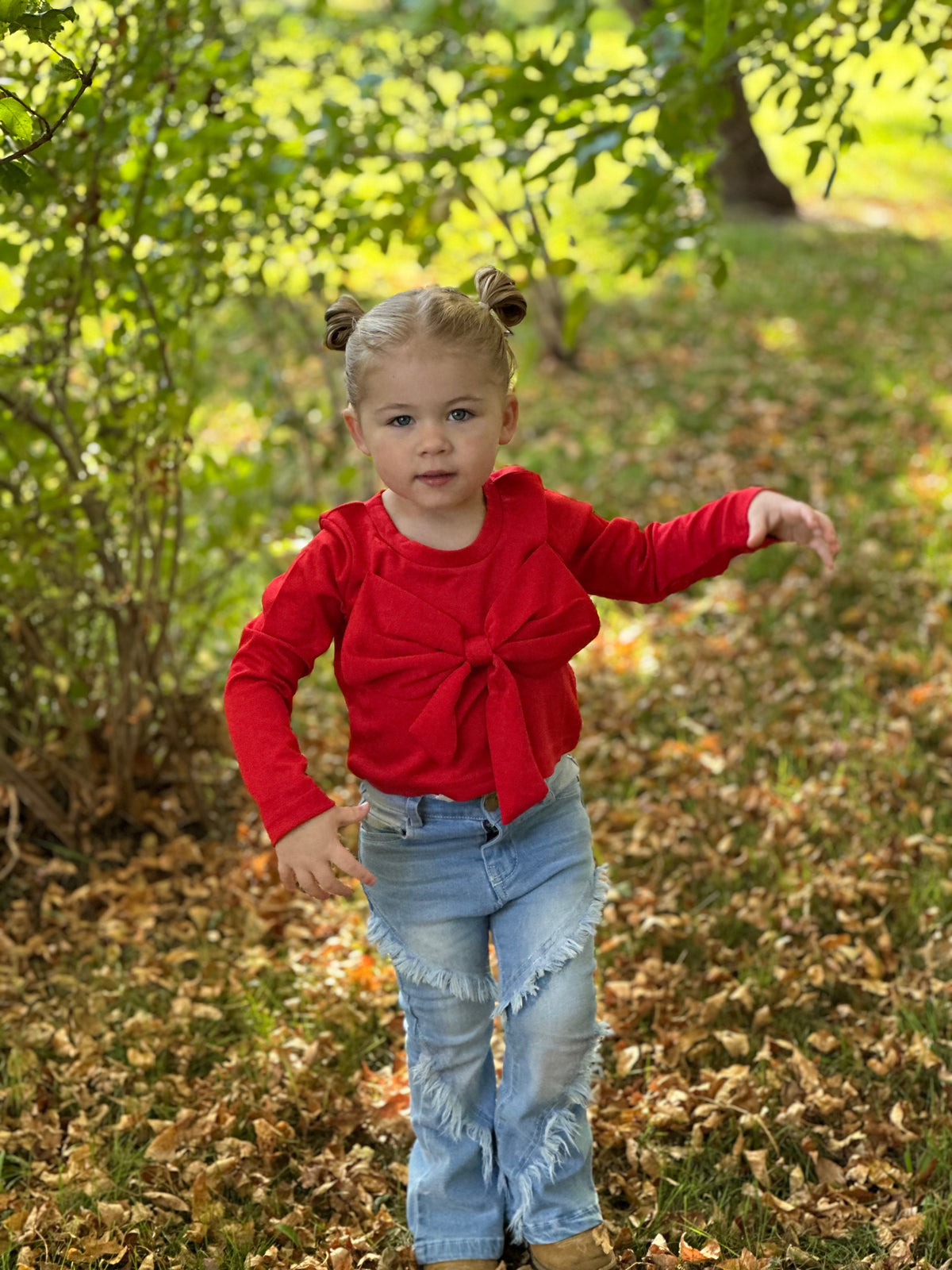 Long Sleeve Bow Shirt-Branded Envy