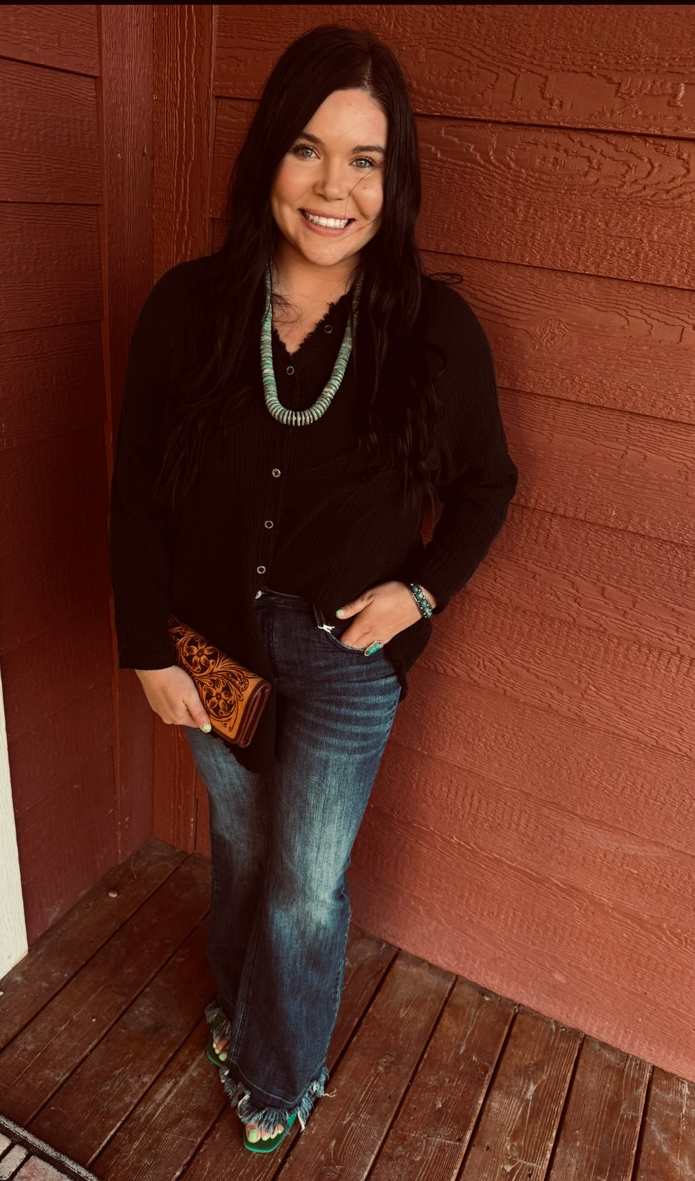 VINTAGE WASHED RAW HEM BOOTCUT DENIM-Jeans-Branded Envy