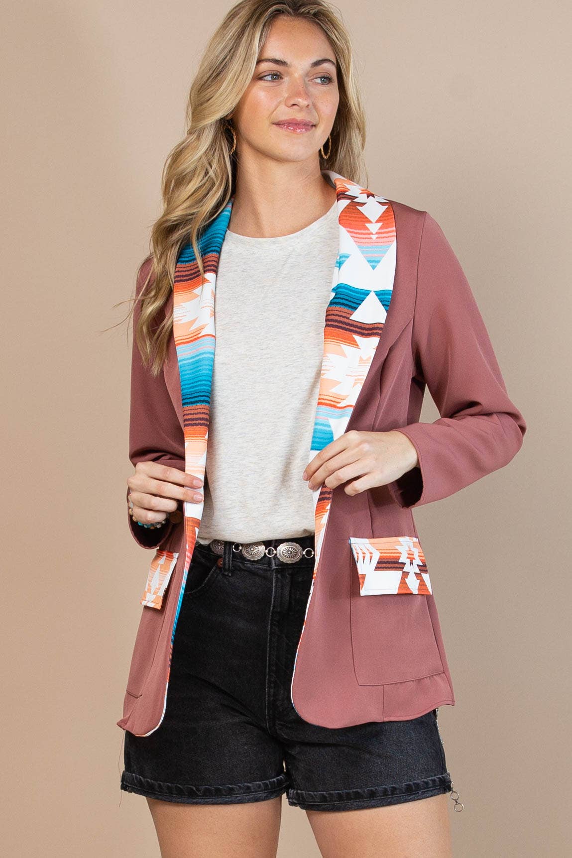 Leiton Aztec Blazer-Blazer-Branded Envy