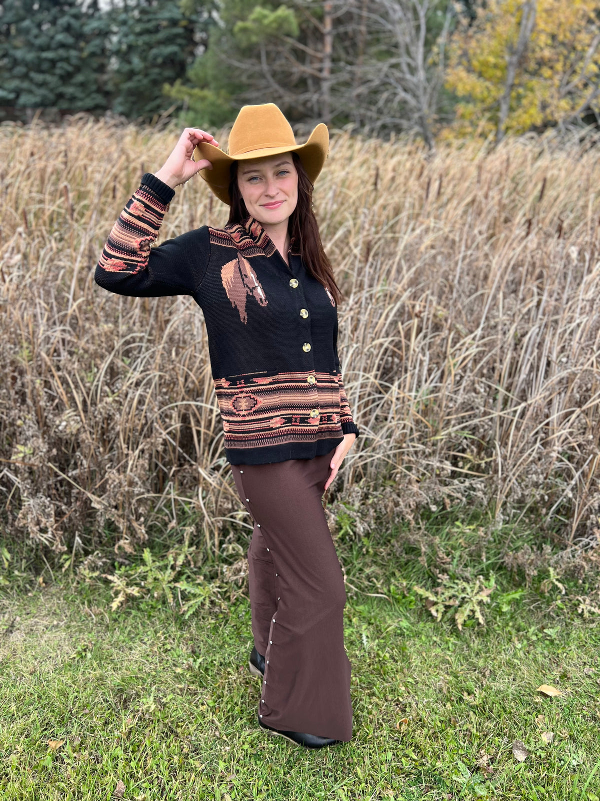 Horse Cardigan Black-Cardigan-Branded Envy