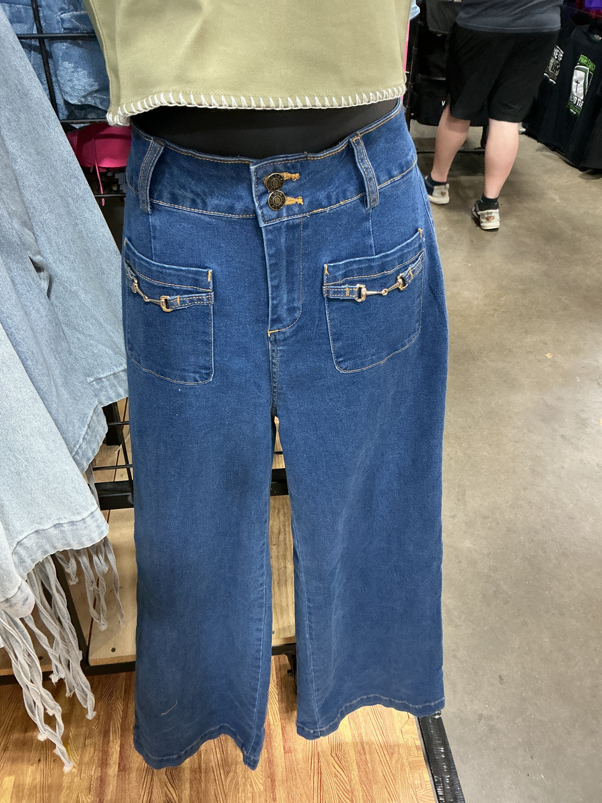 Bit Pockets Denim Pants-Branded Envy