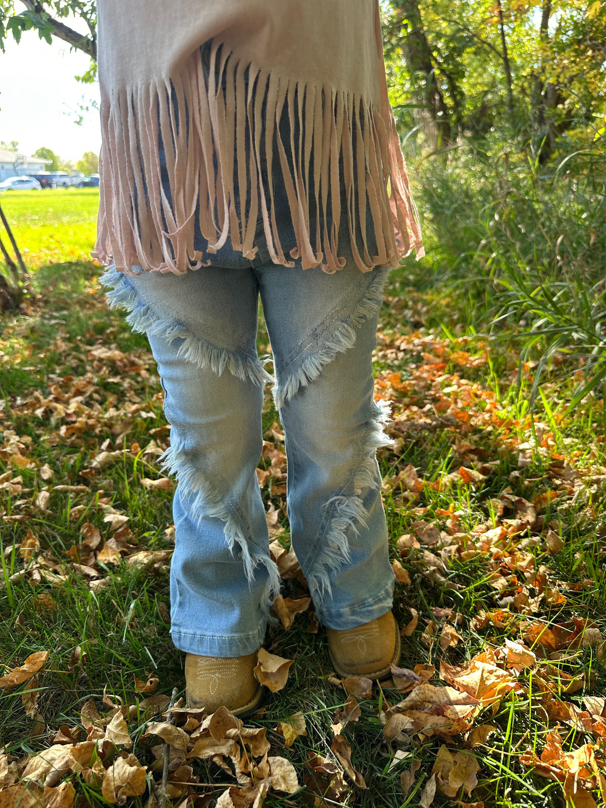 Girls&#39; Diagonal Flare Jeans-Branded Envy