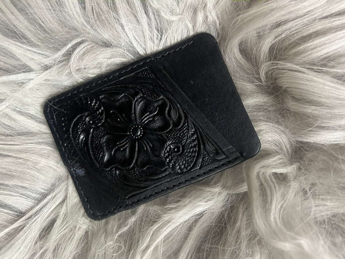 Hand Tooled Leather Card Holder-Branded Envy