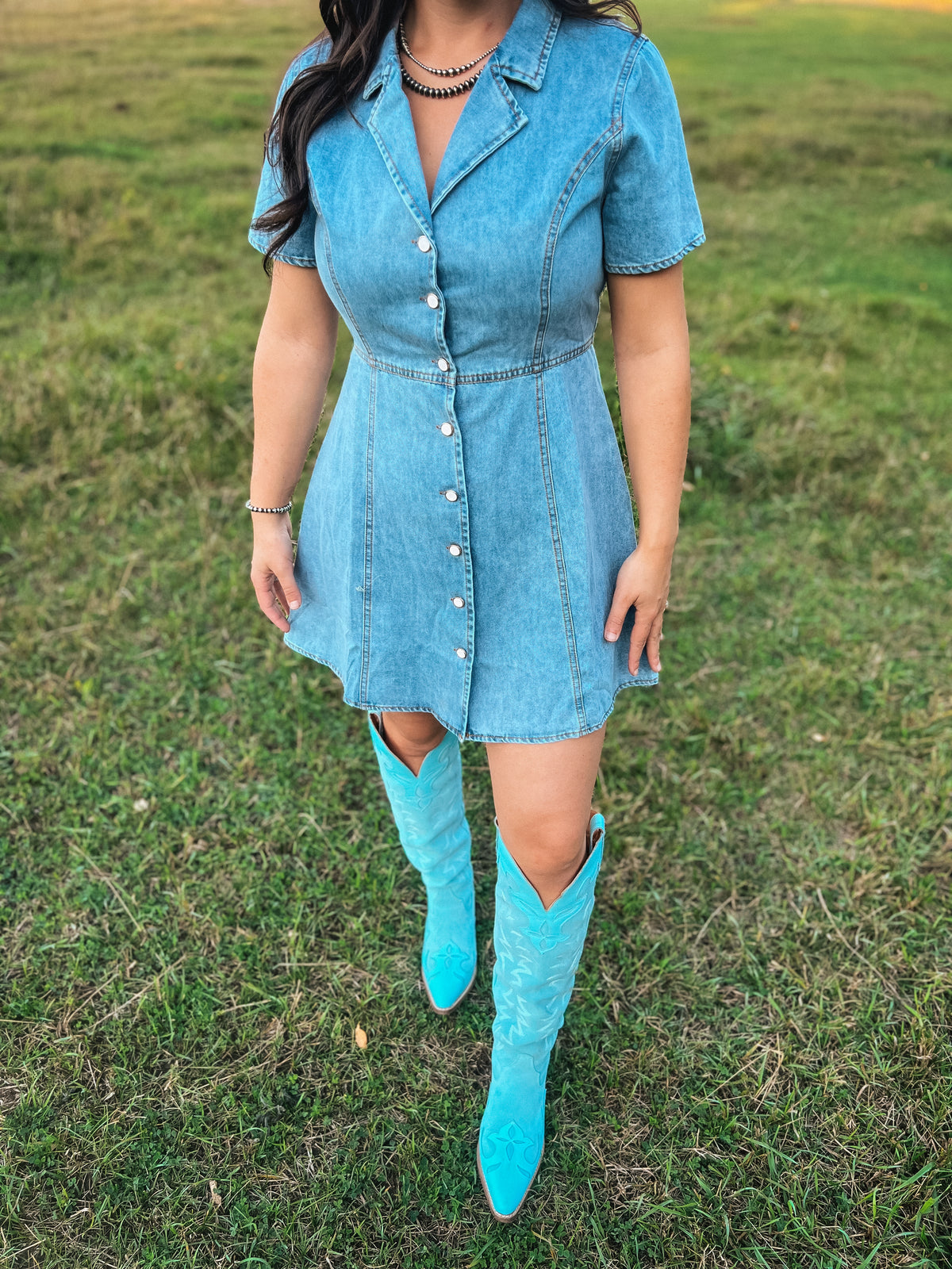 Denim Mini Dress-Branded Envy