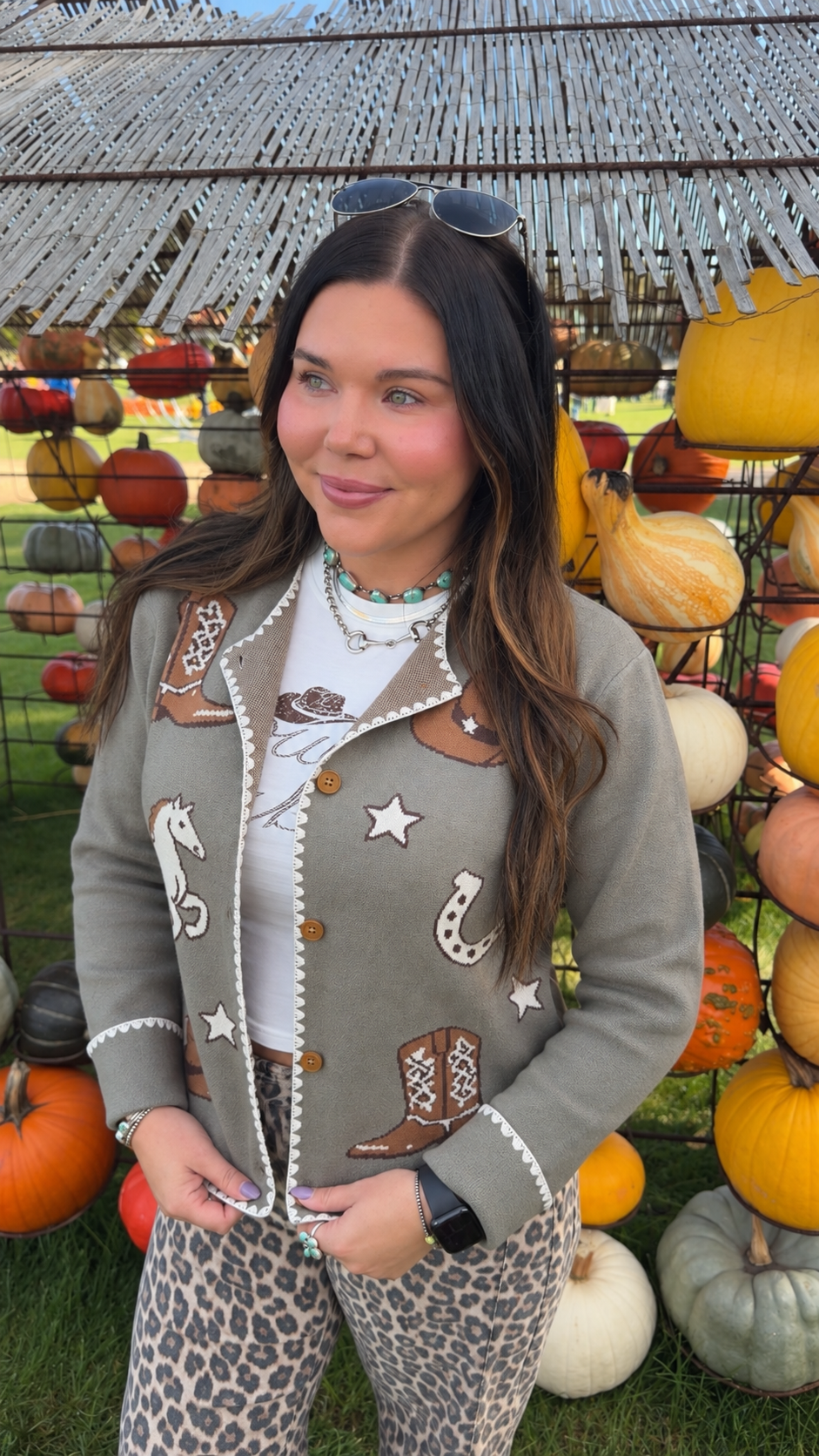 Horse &amp; Cowboy Cardigan-Tops-Branded Envy