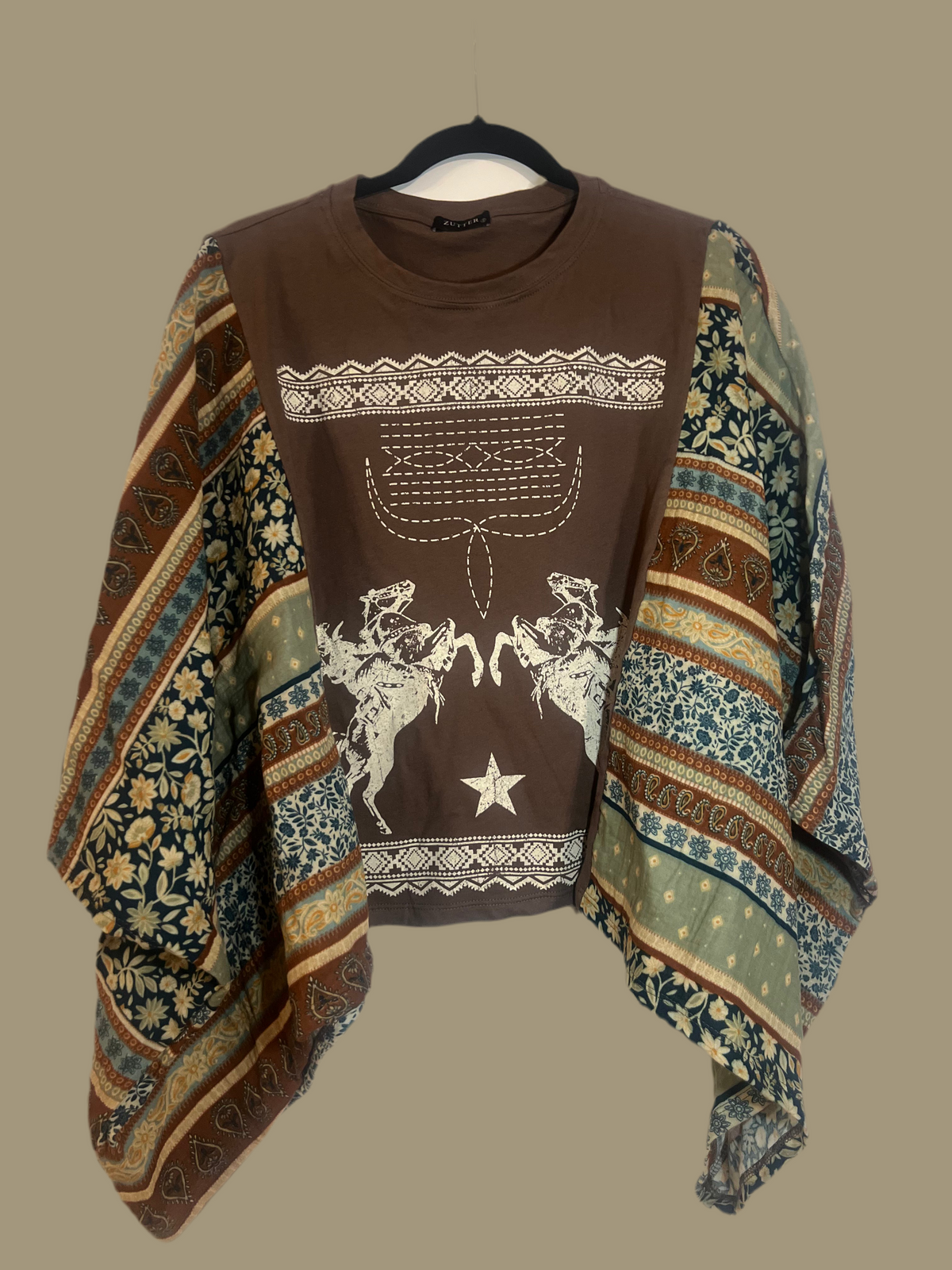 T-shirt Poncho Brown-Branded Envy