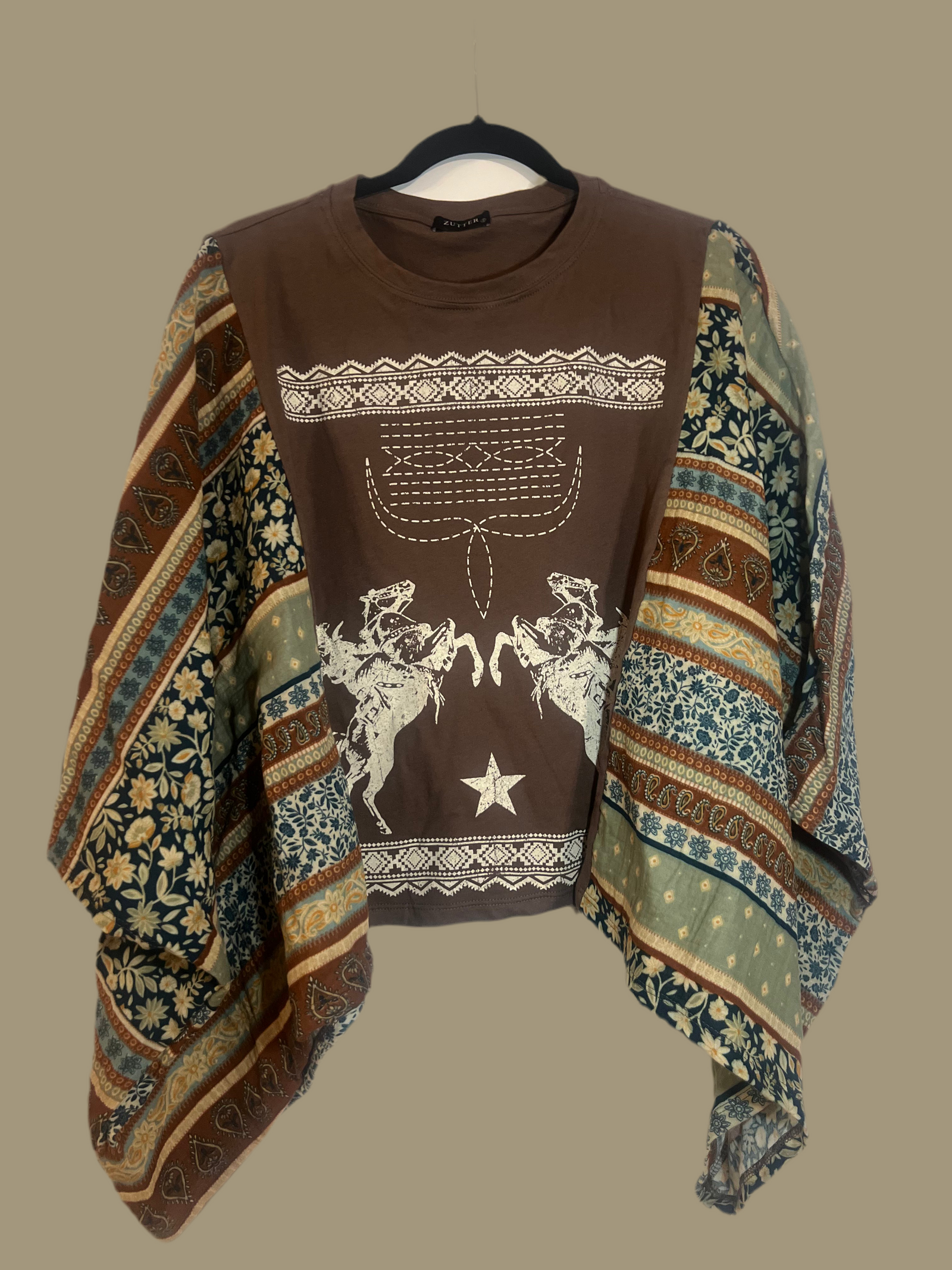 T-shirt Poncho Brown-Branded Envy