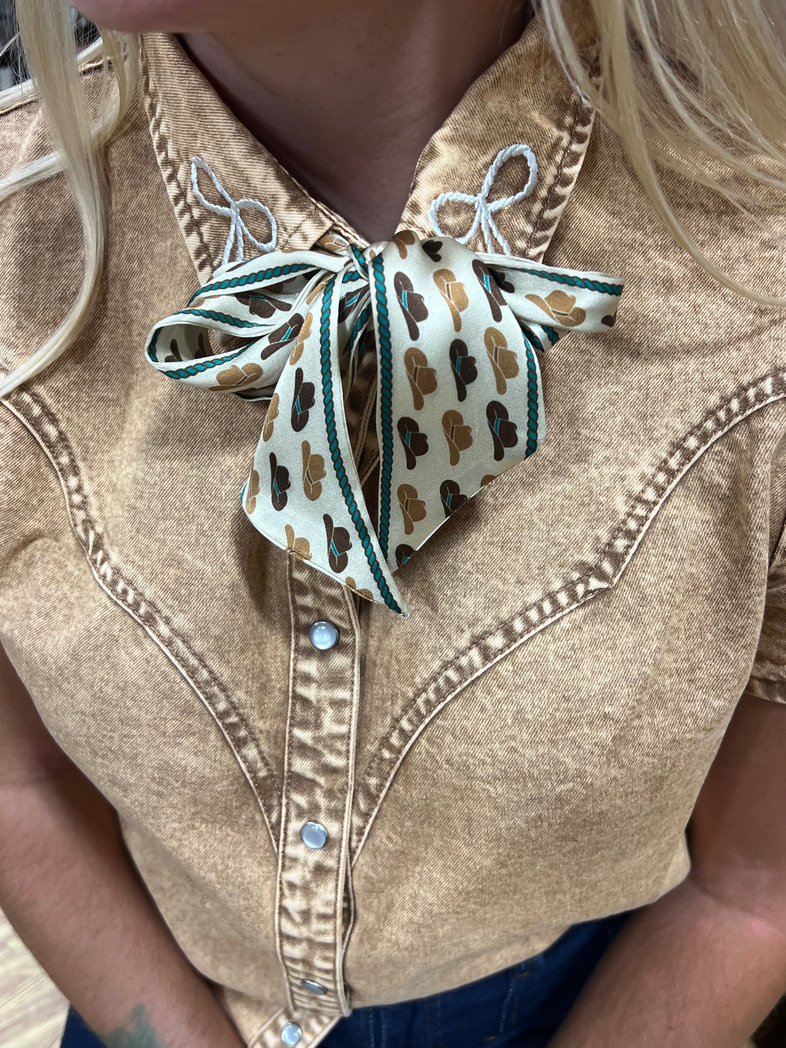 Cowboy Hat Silk Scarf-Branded Envy