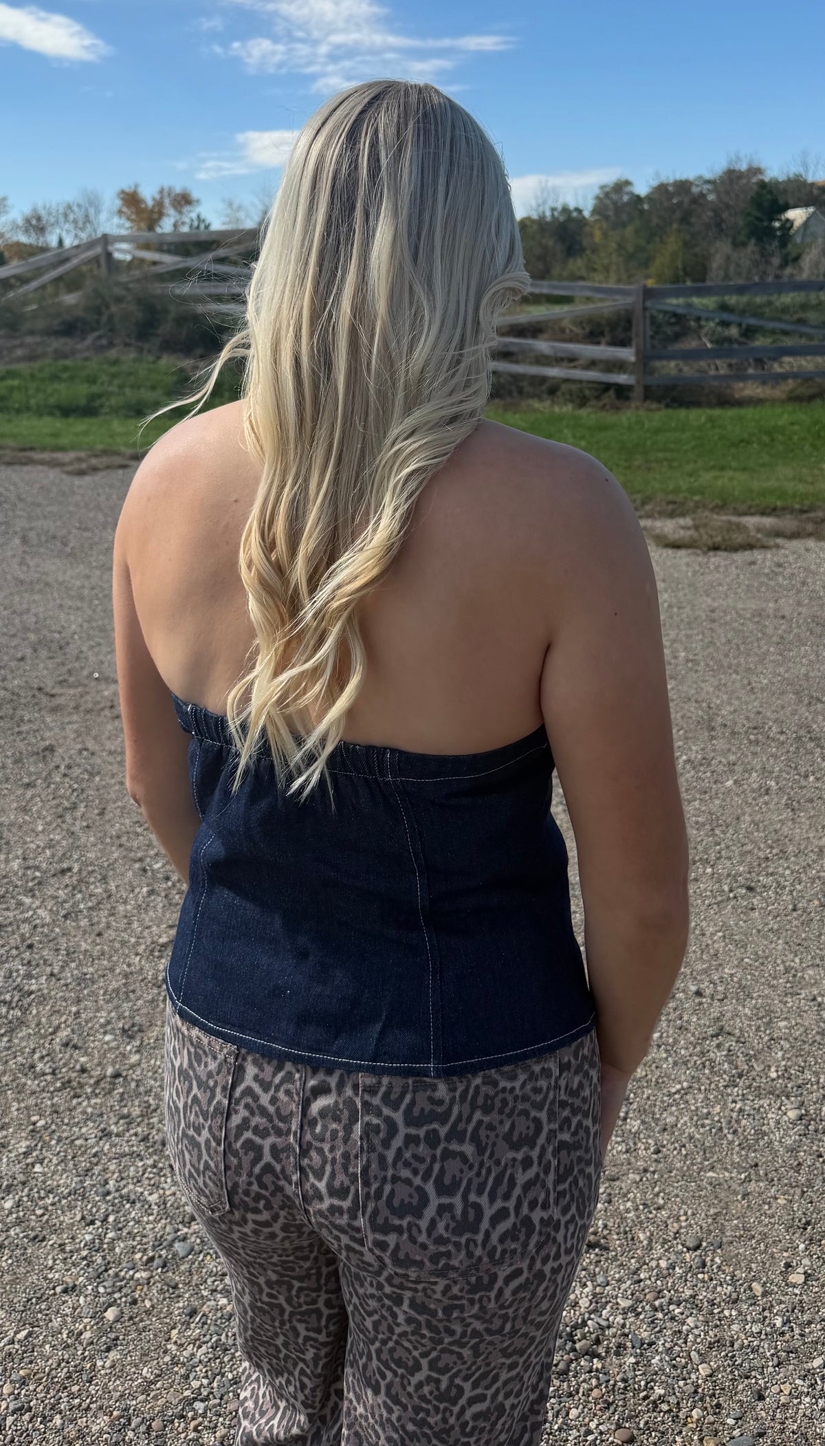 Studded Denim Halter Vest-Branded Envy