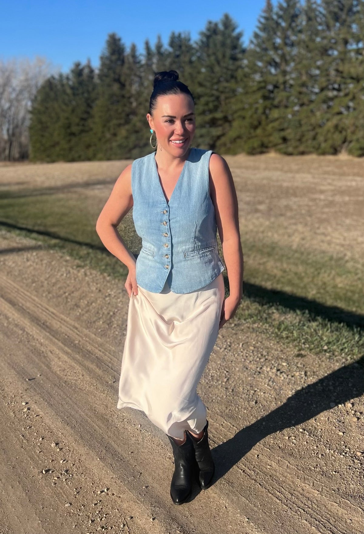 Champagne Maxi Skirt-Branded Envy