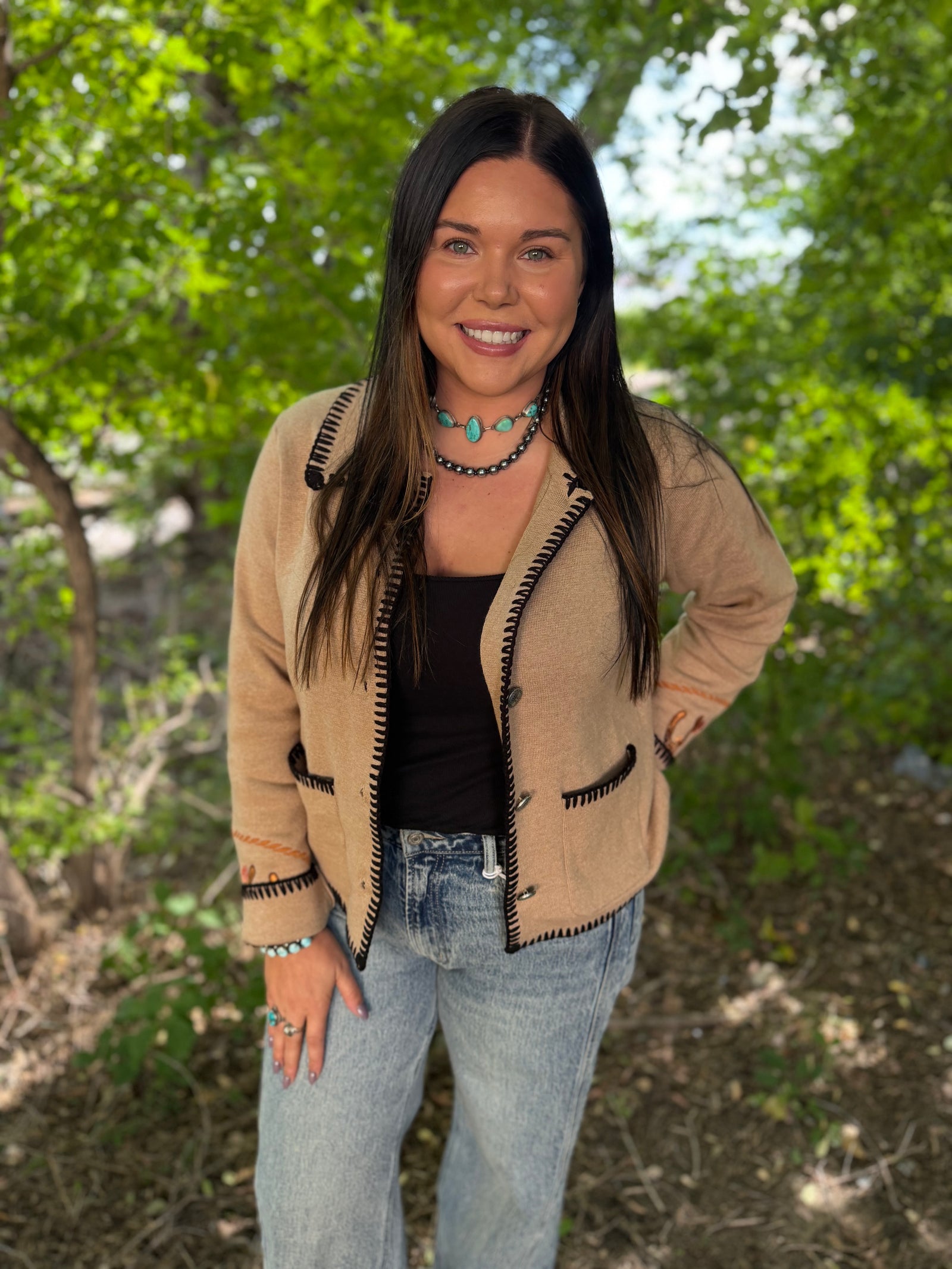 Embroidered Western Cardigan-Branded Envy