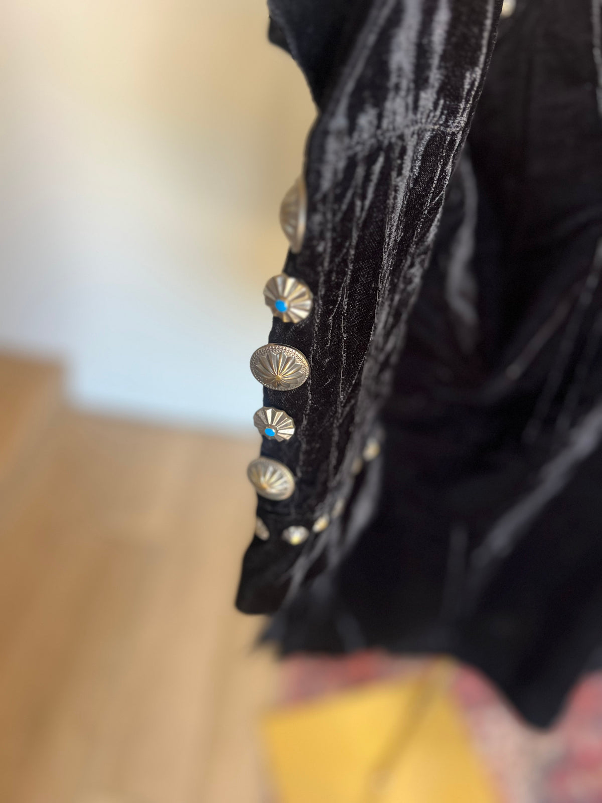 Black Velvet Tunic Dress Shirt