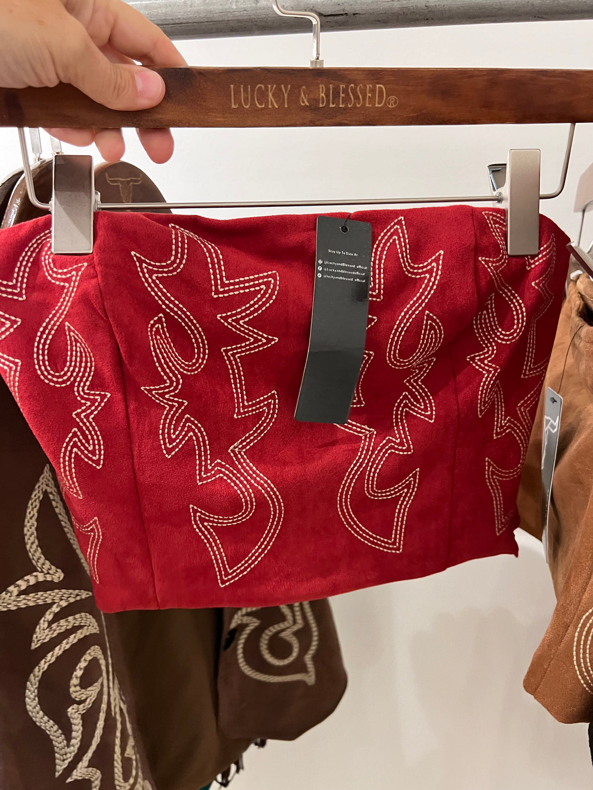 Suede bootstitch top-Fashion Top-Branded Envy