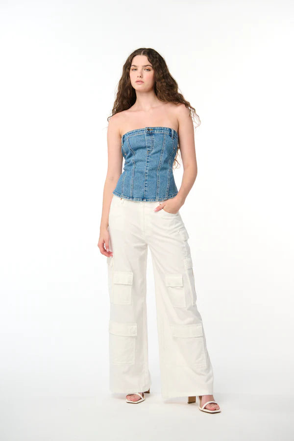 BLANK NYC Denim Tube Top-Branded Envy