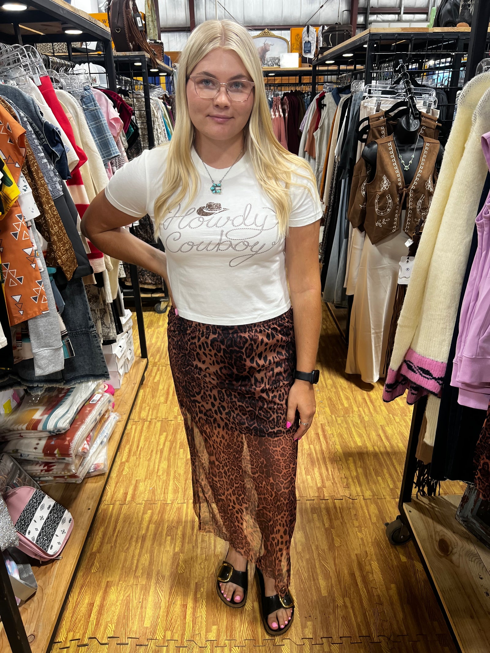 Leopard Sheer Maxi Skirrt-Branded Envy